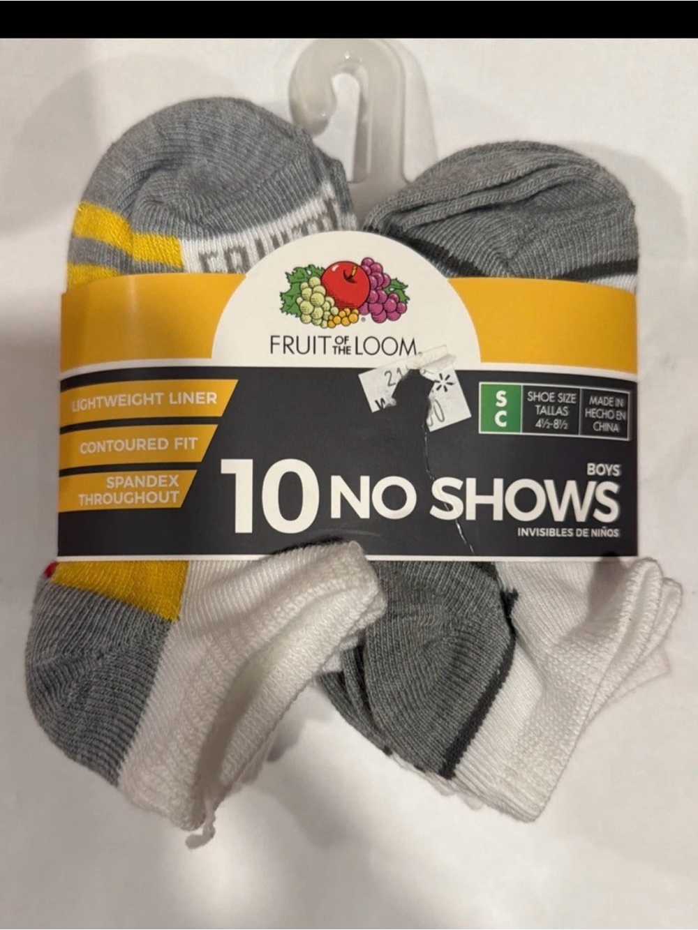 FRUIT OF THE LOOM BOYS NO SHOW SOCKS 10 PAIR SIZE Small New With Tags